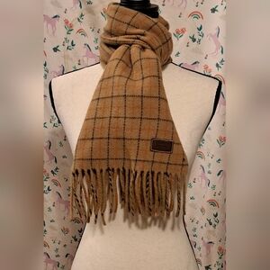 Vintage Y2K Coach Brown Merino Wool & Cashmere Casual Neutral Boho Scarf Wrap